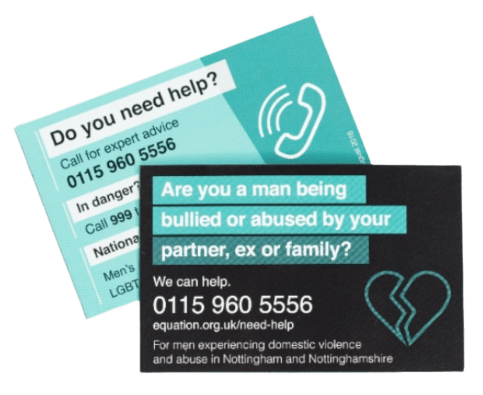Domestic abuse - Advice and Support for Men - supplied singularly