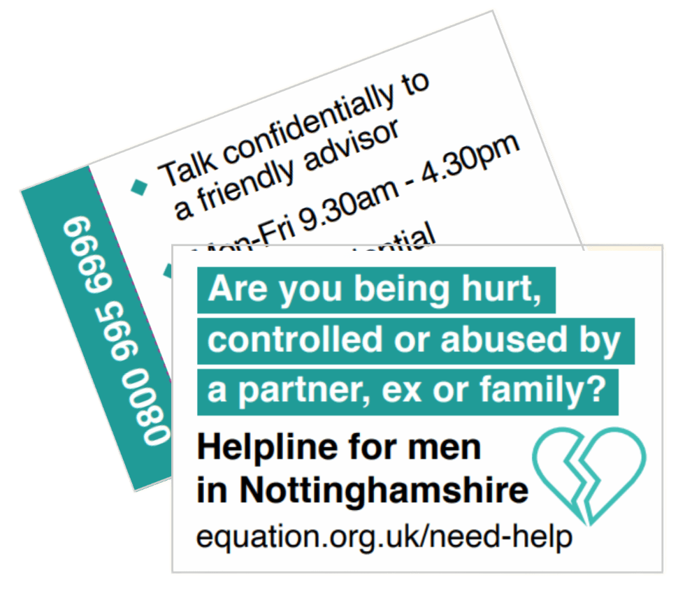 Domestic abuse - Advice and Support for Men - large print - supplied singularly
